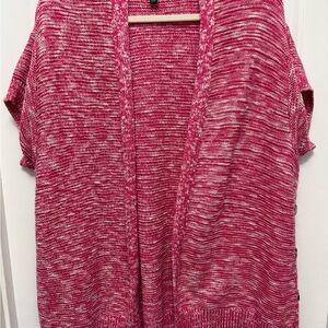 Lane Bryant Size 18/20 Open Cardigan Sweater Pink Short Sleeve
